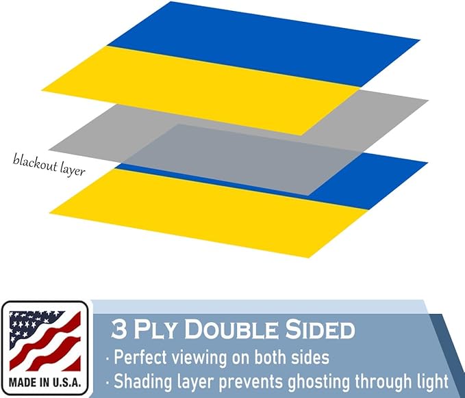 Ukraine Flag 3x5 FT Made in The USA-Heavy Duty Vibrant Colors Double Sided Ukrainian UKR Flag with 2 Brass Grommets for Home/Company/Indoor Outdoor Decoration