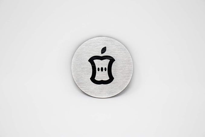 Metal Compost Sign | 2” Round, Compost Bin Label for Waste Basket | Brushed Silver Aluminum with Black Compost Symbol | Environment Signs | Ready to Hang