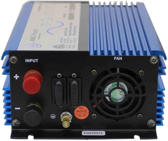 AIMS Power 600 Watt / 1200 Watt Peak Pure Sine Power Inverter 12 Volt DC to 120 Volt AC ETL Listed with Remote
