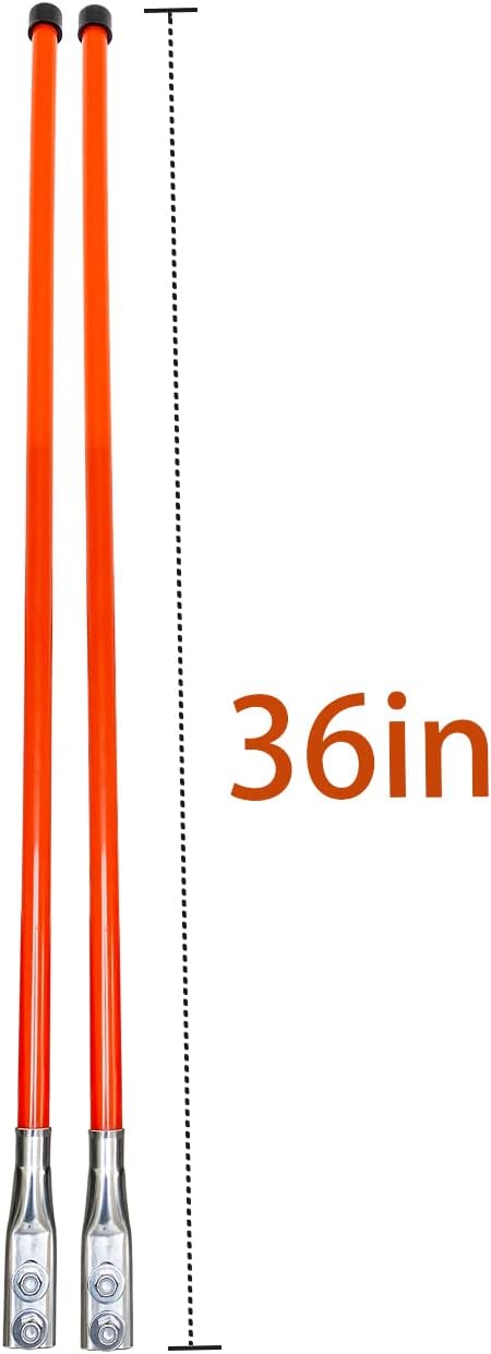 Snow Plow Blade Markers Guides Kit 304 Stainless Steel Joint Bright Orange 36'' Upgrade Lengthen Thicken High Visibility Never Break Never Rust Fit for Boss Western Snowplows and More
