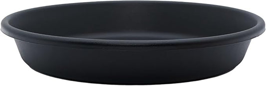 The HC Companies 16 Inch Round Plastic Classic Plant Saucer - Indoor Outdoor Plant Trays for Pots - 16"x16"x3" Black