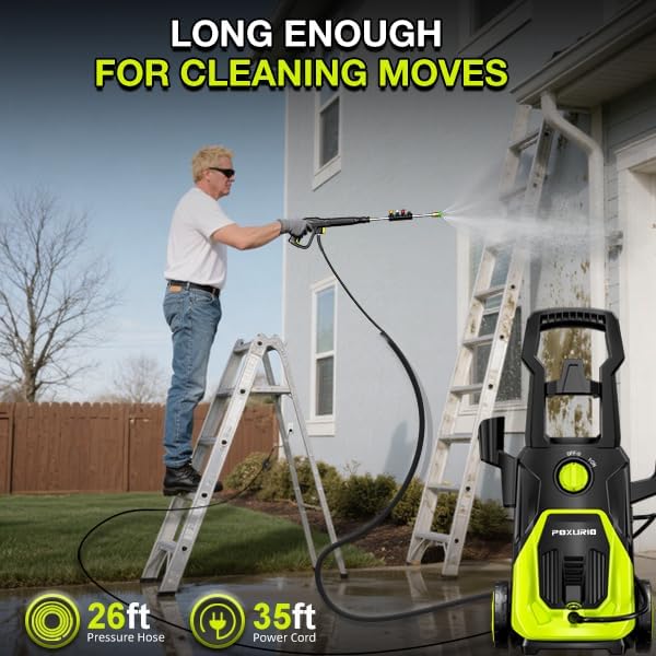 Electric Pressure Washer, 4000PSI 2.8GPM Power Washer, 3-in-1 Self-Priming High Pressure Washer, for Cars, Patio, Deck