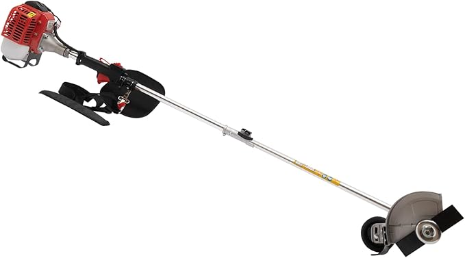 Weed Trimmer/Grass Cutter/Lawn Edger, 26CC 0.65KW 8500r Single Cylinder Air Cooled 2-Cycle Gasoline Engine with 2 Blade Heads, Handle & Shoulder Strap