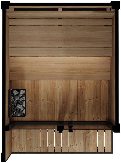 GL4 Outdoor Sauna Kit, Garden Luxury-Series Outdoor DIY Sauna Kit, Thermo-Spruce, up to 4 Persons Bundles (Sauna Heater and Sauna Stones Included) (HIVE MINI 6 WiFi - White)