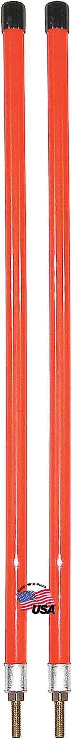 Buyers Products 1308106 Fluorescent Nylon Orange Guide Kit, 3/4" X 28", Stud Mount, Aftermarket Snow Plow Blade Marking Guide Kit, Bumper Guides for Pickup Trucks, Bumper Sights and Road Safety