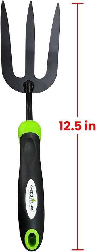 Garden Guru Hand Weeder Fork Tool – Rust Resistant High Carbon Steel – Ergonomic Handle – Great for Planting, Spreading Mulch, Weeding, Loosening & Transplanting Soil (2 Pack)