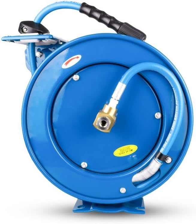 Rubber Pressure Wash Hose Reel 1/4 X 50' w/6' Lead-in