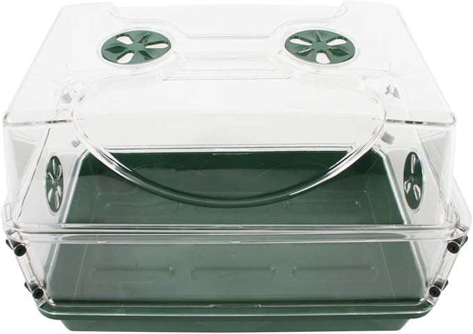 EarlyGrow 93763 Medium Seed and Herb Domed Propagator with Vented Side Height Extension, Green