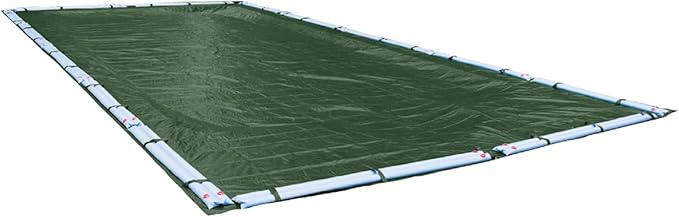 Robelle 18 x 40 ft Professional Green Winter Pool Cover for Inground Pools, 5 ft Overlap (23 x 45 ft Cover Size), Solid 12 x 12 Scrim, 3.7 oz/yd2, 15-Year Warranty, Style: 371840R