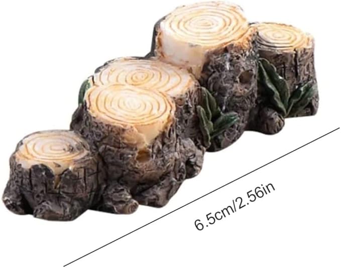Miniature Resin Stump Micro Landscape Fairy Garden Ornament Mini Doll House Outdoor Landscape Decor Outdoor Statues Garden Sculptures Outdoor Décor Miniature Landscape