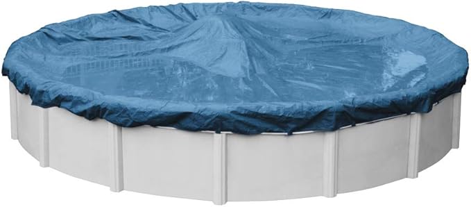 Robelle 15 ft Heavy Duty Blue Winter Pool Cover for Above Ground Pools, 4 ft Overlap (19 ft Cover Size), Solid 8 x 8 Scrim, 2.36 oz/yd2, 10-Year Warranty, Style: 3515-4
