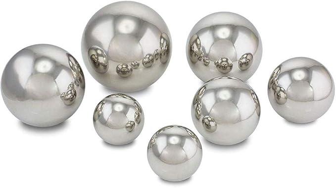 15 inch Diameter Gazing Ball,Silver Stainless Steel Polished Reflective Smooth Garden Sphere Globe Mirror,Colorful and Shiny Addition to Any Garden or Home