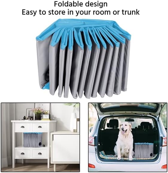 Yaheetech Foldable Dog Pool Collapsible Hard Plastic Dog Swimming Pool Portable Pet Pools Doggie Wading Pool Bath Tub for Puppy Small Medium Large Dogs, 47 x 12 Inches Gray