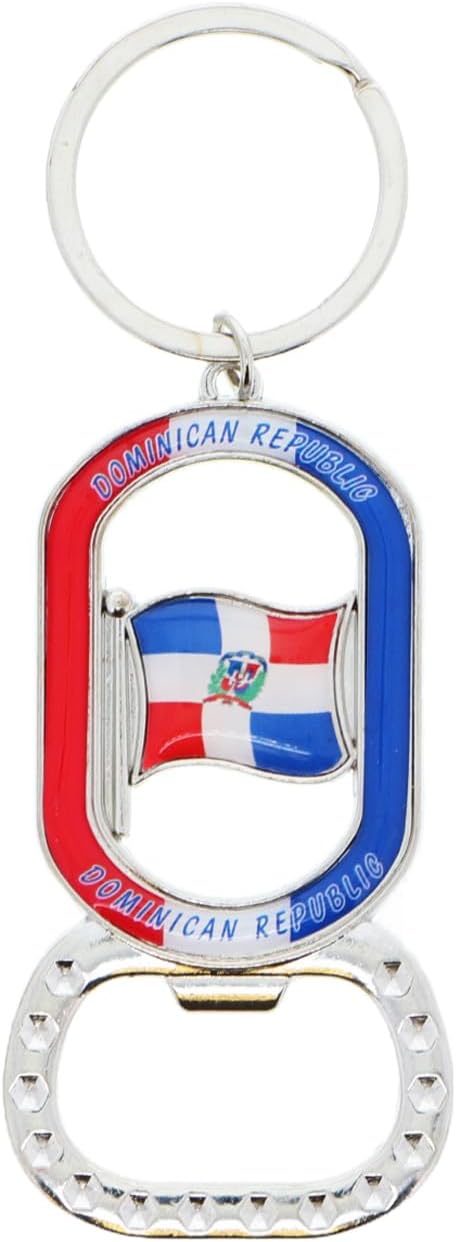 Dominican Republic Beer Bottle Opener Keychain - Oval Shape