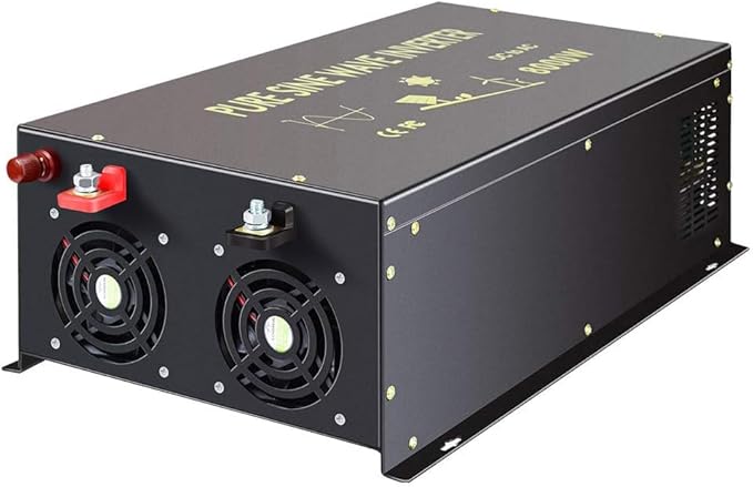 WZRELB 8000W 48V 120V Pure Sine Wave Power Inverter with 2 AC Outlets,Bipolar High-Frequency Inverter, RBH-800048