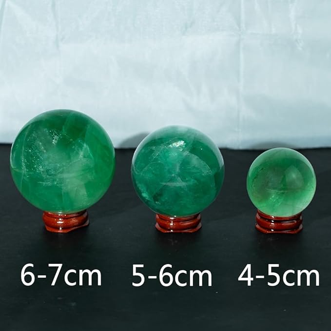 6-7CM/2.36-2.76inch Natural Crystal Ball Fluorite Sphere Polished Divination Ball Decorative Sphere Healing Crystals Ball Crafts Healing Stone Collect Gifts Home Decoration(Fluorite, 60-70mm)