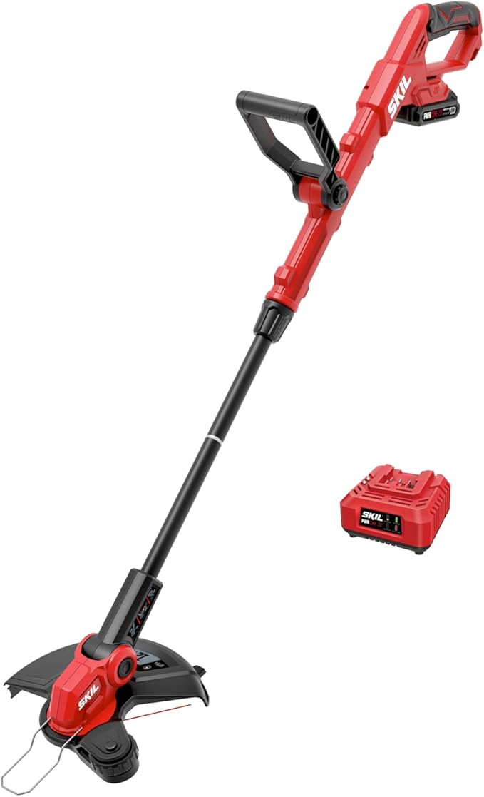 SKIL PWR CORE 20 12" Pivoting Head String Trimmer, 20-Volt Battery and Charger Included - LT1200B-11