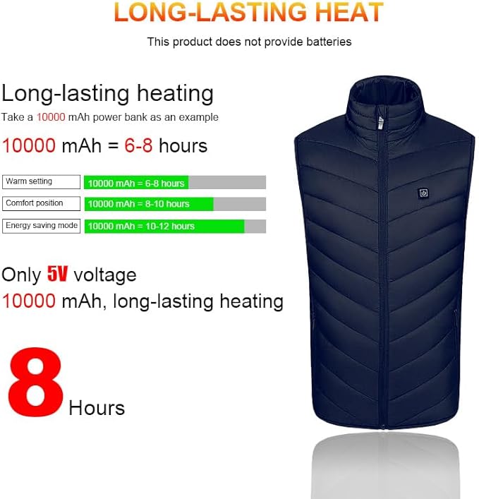 Heated Vest for Men Women with 9 Heating Zones and Rechargeable Battery Pack, Heated Jackets for Winter