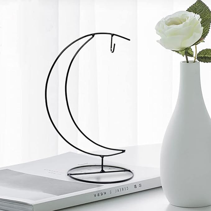SGrace Ornament Display Stand Holder Home Wedding Decoration Rack for Hanging Glass Globe Pot Stand Iron Pothook Stand Terrarium Witch Ball (1, 9.8"x4.7")