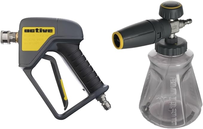 ACTIVE Premium Short Pressure Washer Gun with Swivel + Premium Foam Cannon for All types of Pressure Washers