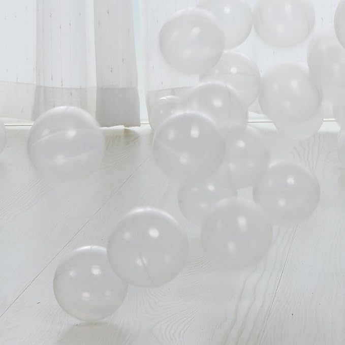 PlayMaty Clear Ball Pool Pit Balls - 100pcs Phthalate Free BPA Free Plastic Ocean Balls for Kids Fun Toys for Playhouse Play Tent Playpen Pool (Φ2.16)