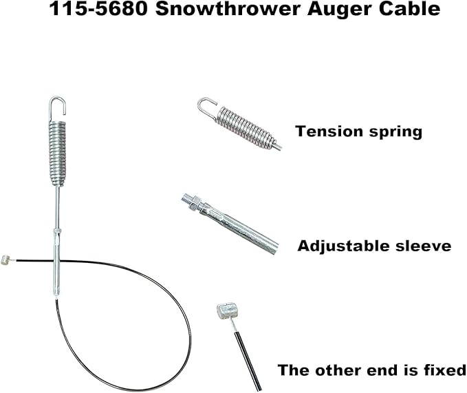 115-5680 Auger Cable Replacement for Toro 106-4599 1155680 Snowblower/Snow Thrower 38595 38611 38620 38630 38640, Snow Thrower Replacement Parts, with 2 Zip-Ties