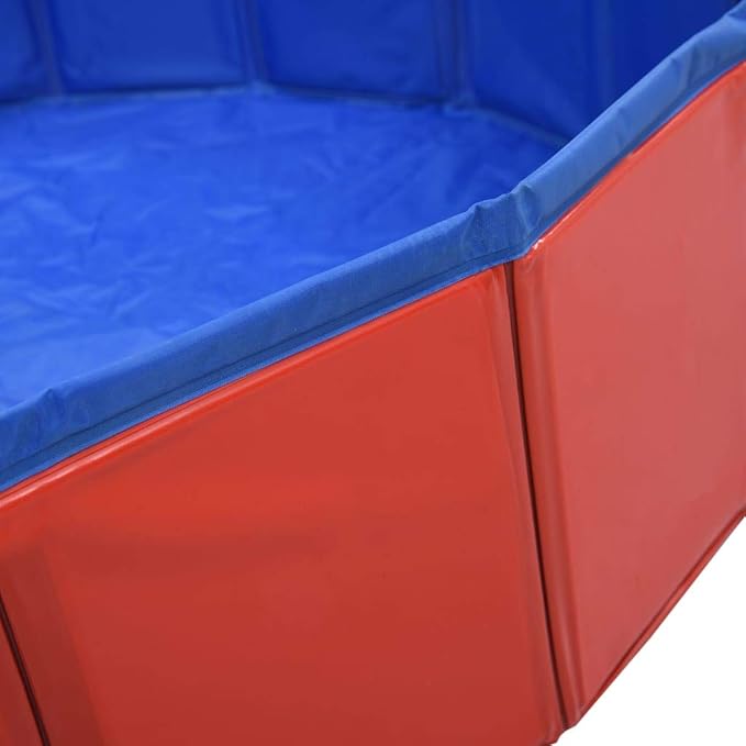 Foldable Dog Swimming Pool, Foldable Pet Swimming Pool, Portable Dog Pool, Bath Pool Collapsible Dog Pet Pool Bathing Tub, 47.2"x11.8" PVC Red