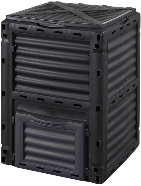 Plastic Outdoor Compost Bin, Fertilizer Fermentation Box, Garbage Compost Bin Suitable for Kitchen, Yard and Courtyard(Black)