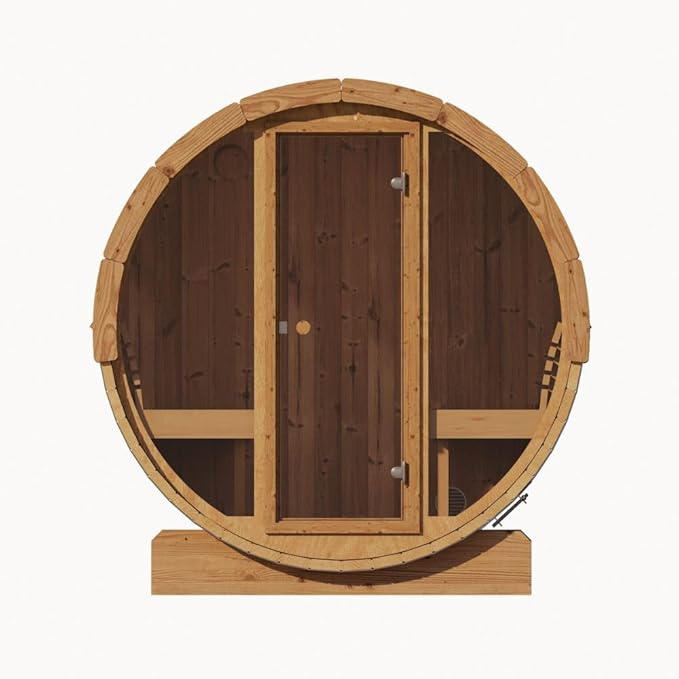 Sauna Barrel, Ergo-Series Backyard Sauna Barrel (Sauna Heater & Sauna Stones Included) (Model E8G)