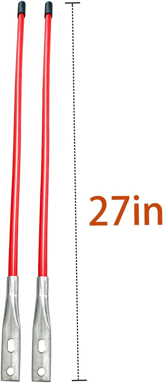 Snow Plow Blade Markers Guides Kit Red 27" Internal All Steel Wire Never Breaks 304L Stainless Steel Joint High Visibility Easy Installation for Blizzard Boss SNO-Way Western Snowplows
