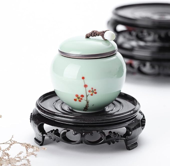 GOLDY&WENDY 7 Inch Round Vase Planter Display Stand Handmade Oriental Home Decoration Base Pedestal