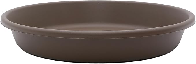 The HC Companies SLI08000E21C024LRTKC Classic Round Plastic Saucer, 8", Chocolate