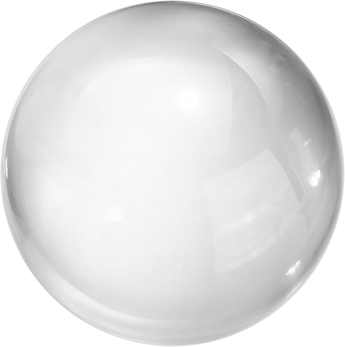 uxcell 90mm/3.5" Crystal Sphere Ball Glass Solid Decorative Sphere Crystal Ball Prop Ornament for Feng Shui Divination Fortune Telling Tabletop Fountain Decoration, Clear