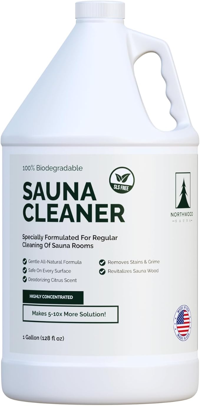 Sauna Cleaner - Natural Wood Cleaner & Deodorizer - Makes 10x More Solution - 1 Gallon (128 Fl Oz)