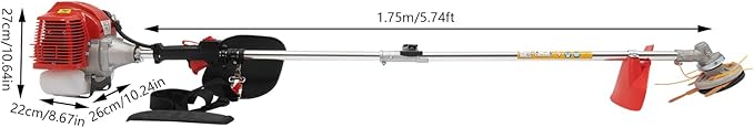 43CC Gas Powered Weed Eater 1250W Gas String Trimmer Upgrade 2-Stroke Single Cylinder Air Cooled Gasoline Engine Grass Tools for Garden Yard & Urban Greening