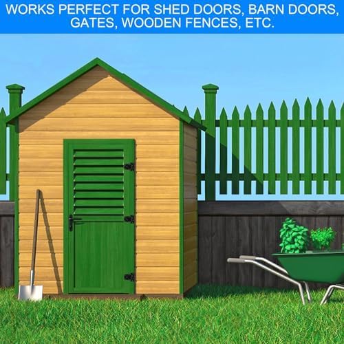 Heavy Duty Gate Hinges 3.5 inch 8 Pack Extra Thick Industrial T Barn Door Hinges Shed Door Hinges for Large Wooden Gates Wood Fence Outdoor - Black Iron Finish (Screws Included)