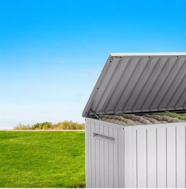 Outdoor Storage Deck Box, 170 Capacity, 27.7L x 57W x 29H inches (White)