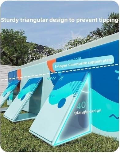 Premium 9.8ft Rectangular Above Ground Pool - Foldable Outdoor Swimming Pool for Backyard, Garden Parties, Kids & Dogs, Easy Setup & Portable Fun