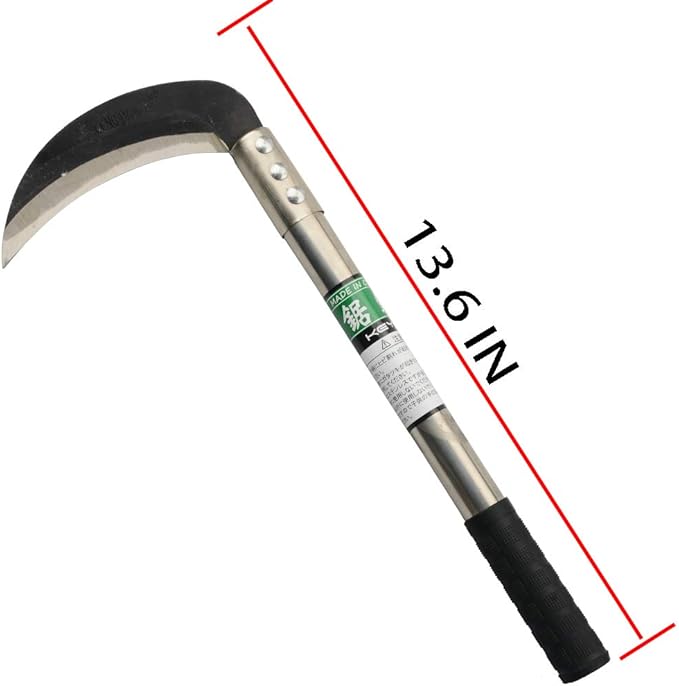 Zelin Grass Sickle,Clearing Sickle,Manganese Steel Blade/Stainless Steel Handle Hand held Sickle Tool,Professional Clearing Vines and Weeds Tools