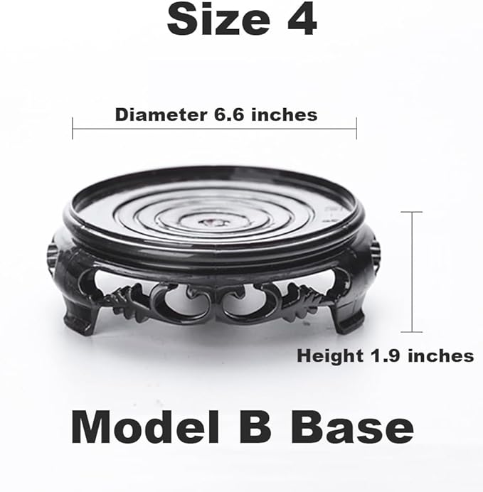 GOLDY&WENDY Round Black Imitation Wood Resin Base Handmade Waterproof Stable Home Decoration Pedestal Vase Lamp Teapot Display Stand