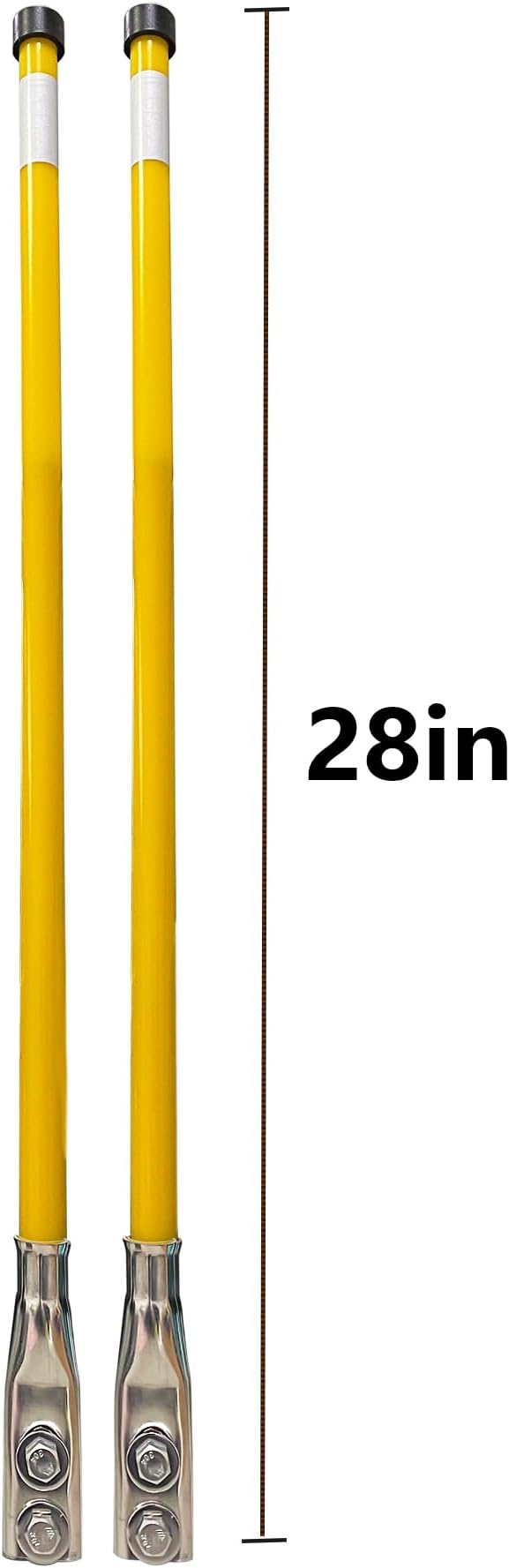 28" Yellow Snow Plow Markers Blade Guides 304 Stainless Steel Joint 3/4''Built-in Steel Wire Never Break for Blizzard Boss SNO-Way Western Snowplows Pickup Truck SUV UTV ATV