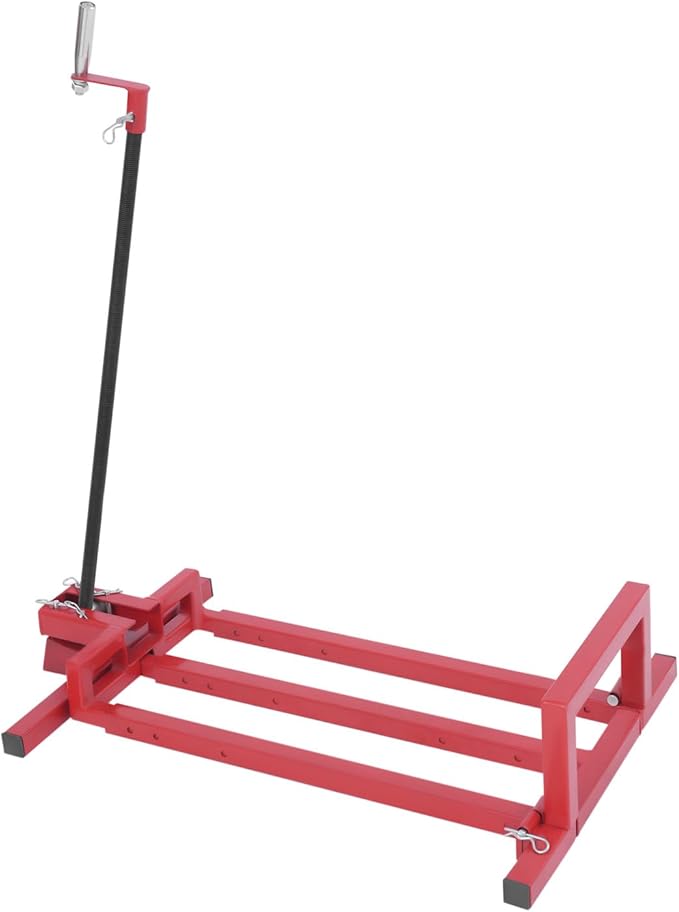 880 lbs Capacity Lawn Mower Lift Tool, Adjustable Steel Lawn Tractor Lift Jack, for Mowers, Garden Tractors, Riding Tractors Repair, Maintenance Lifter (Red)