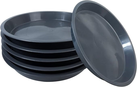 6 Pack Plant Saucer 4 6 8 10 12 14 16 18 20 22 Inch Plastic Plant Tray, Sturdy and Durable Flower Pot Container Accessories Plant Pot Saucers for Indoor and Outdoor (8 Inch, Gray)