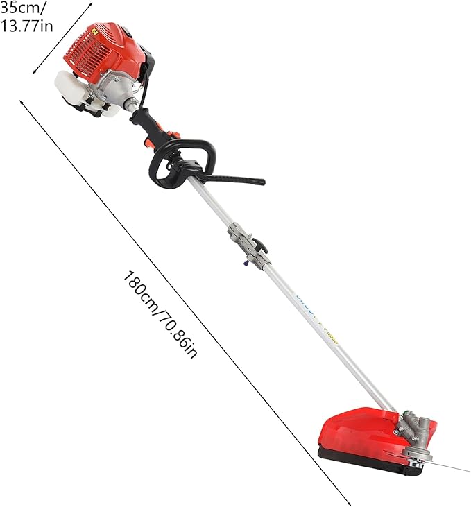 2025 Upgraded 5-in-1 Gas Weed Wacker - 52CC 2-Stroke Multi-Functional Weed Eater, Hedge Trimmers Eater Gas Powered, High Power Gas String Trimmer, Brush Cutter for Yard, Garden Red