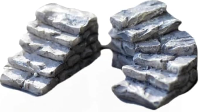 2Pcs Gray Micro Landscaping Decor Bonsai Craft Miniature Resin Bridge Stair Stone Straight Bridge Stairs Stone Steps Garden Fairy Ornament Flower Pot Plant Straight Stairs Outdoor Garden Miniatures