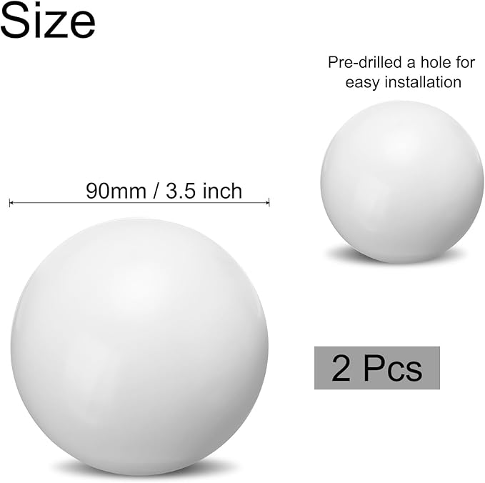 uxcell 2 Pcs Gazing Globe Decor Ball 3.5 Inch 90mm Reflective Garden Sphere Hollow Ball, Seamless Stainless Steel Gazing Ball, Smooth Mirror Globe for Garden Home Decor, Bright White