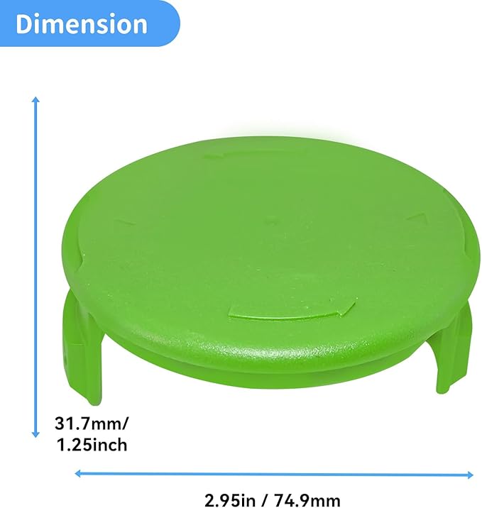3411546A-6 Trimmer Spools Cap Covers for Greenworks 21332 21222A 21602 21062 21132 21242 21282 21312 21302 21342 24 Volt 40V 80V Cordless Weed Eater with 3411546 Auto-Feed String Cover Caps (2 Pack)