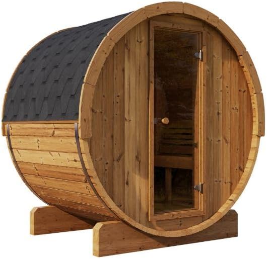 Sauna Barrel, Ergo-Series Backyard Sauna Barrel (Sauna Heater & Sauna Stones Included) (Model E6)