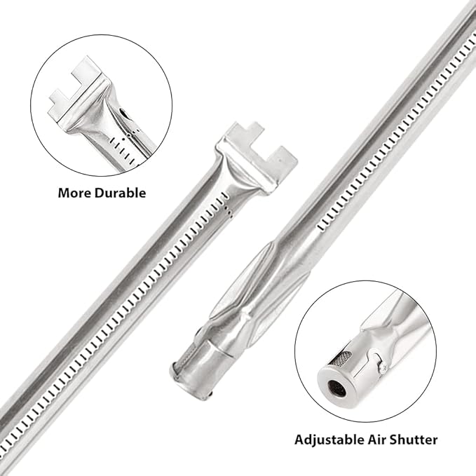 Grill Replacement Parts 7635 for Weber Spirit, Flavorizer Bars 15.3 Inch Flavorizer Bars and 69785 Burner for Weber Spirit I & II 200 with Front Control, Spirit E210, E220, S210, S220