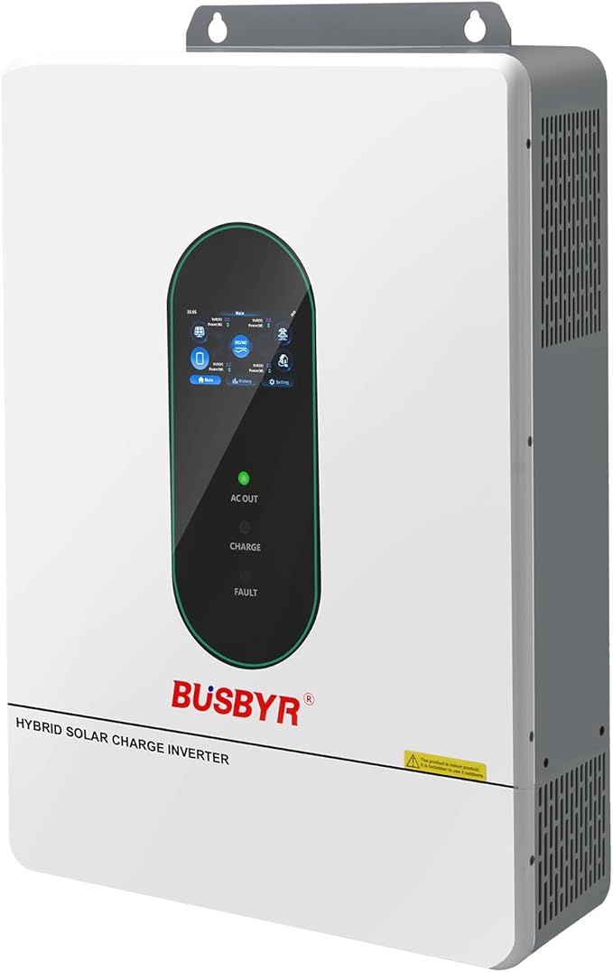 12000W Hybrid Solar Inverter 48V DC to 110V/120V AC Pure Sine Wave, 240V Split Phase, 200A MPPT Controller, Supports Grid-Tie/Off-Grid, Battery & Solar Charging for Home, RV, Backup Power